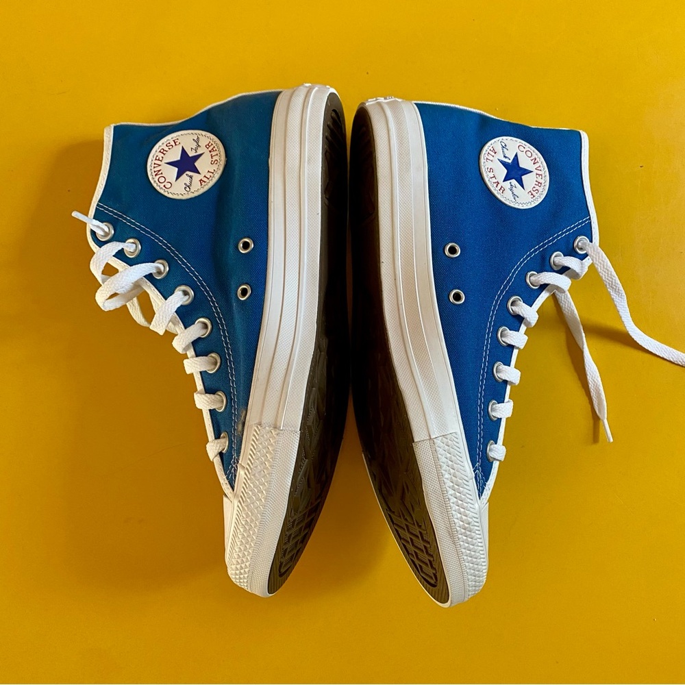Converse Blue High-Top Sneakers with White Accents